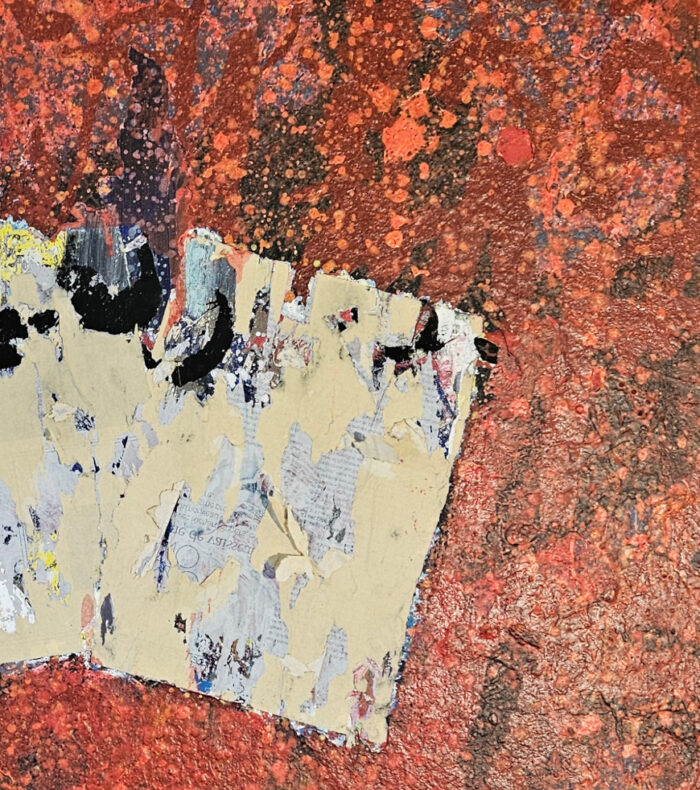 Le premier livre peinture acrylique et collage sur toile 100x100cm – Image 3
