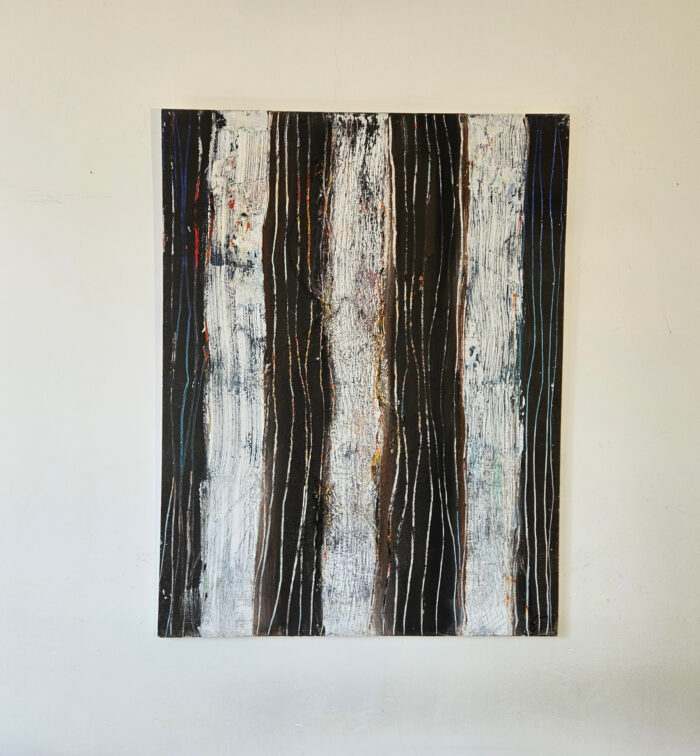 Troncs marron : peinture acrylique contemporaine sur toile 116x89cm – Image 2