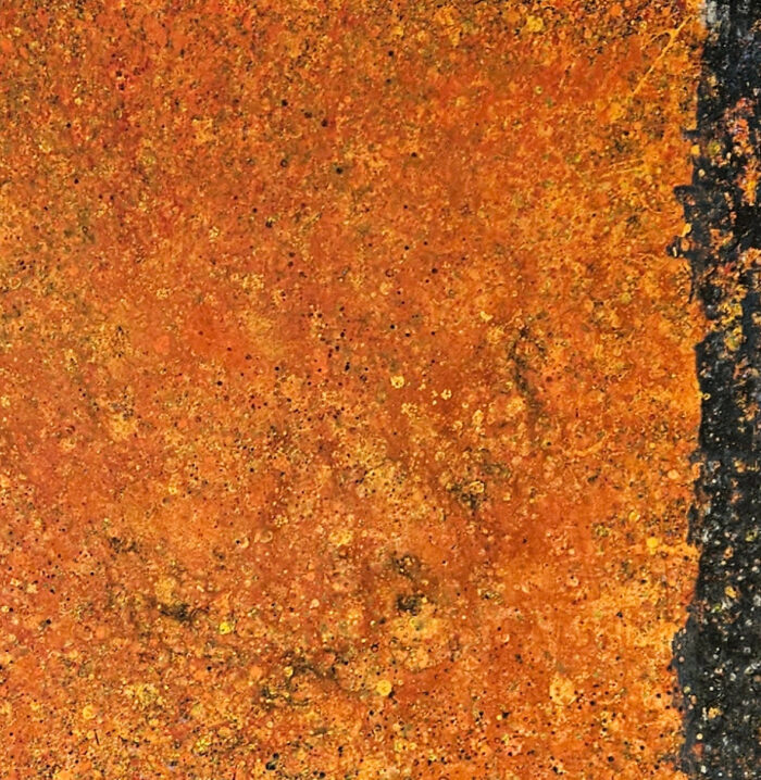 Duo orange et noir peinture acrylique sur toile 116x89cm – Image 2
