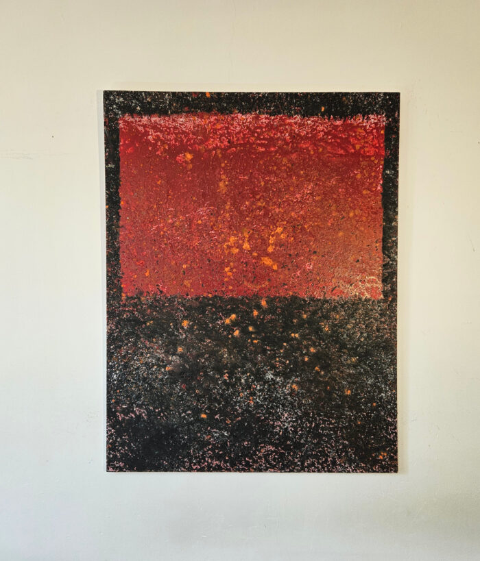 Duo rouge et noir peinture acrylique sur toile 116x89cm – Image 2