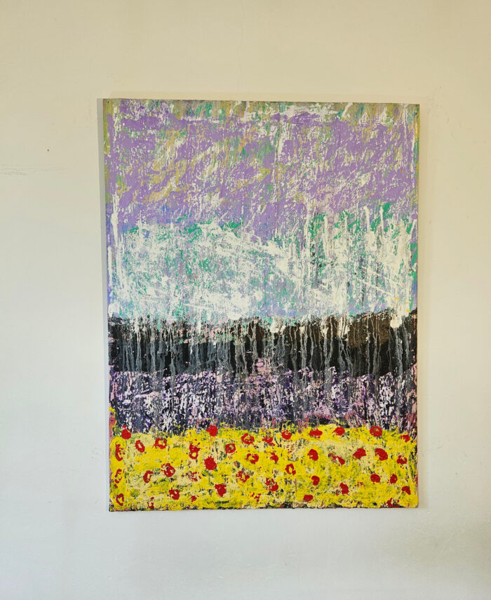 Champs de coquelicots : acrylique sur toile 116x89cm – Image 2