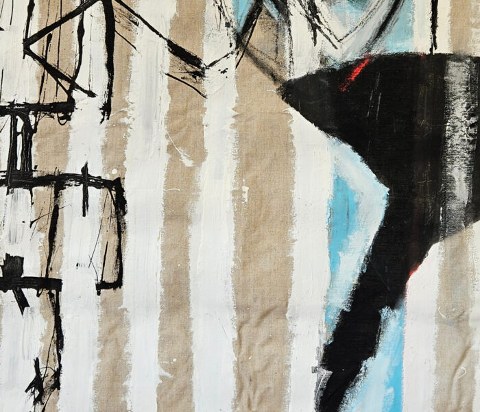 Chasse à l'arc peinture acrylique et collage sur toile 150x190cm – Image 2