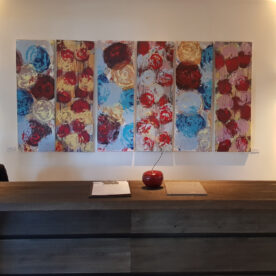 Fleurs n°12 peinture acrylique sur toile 40x120cm – Image 2