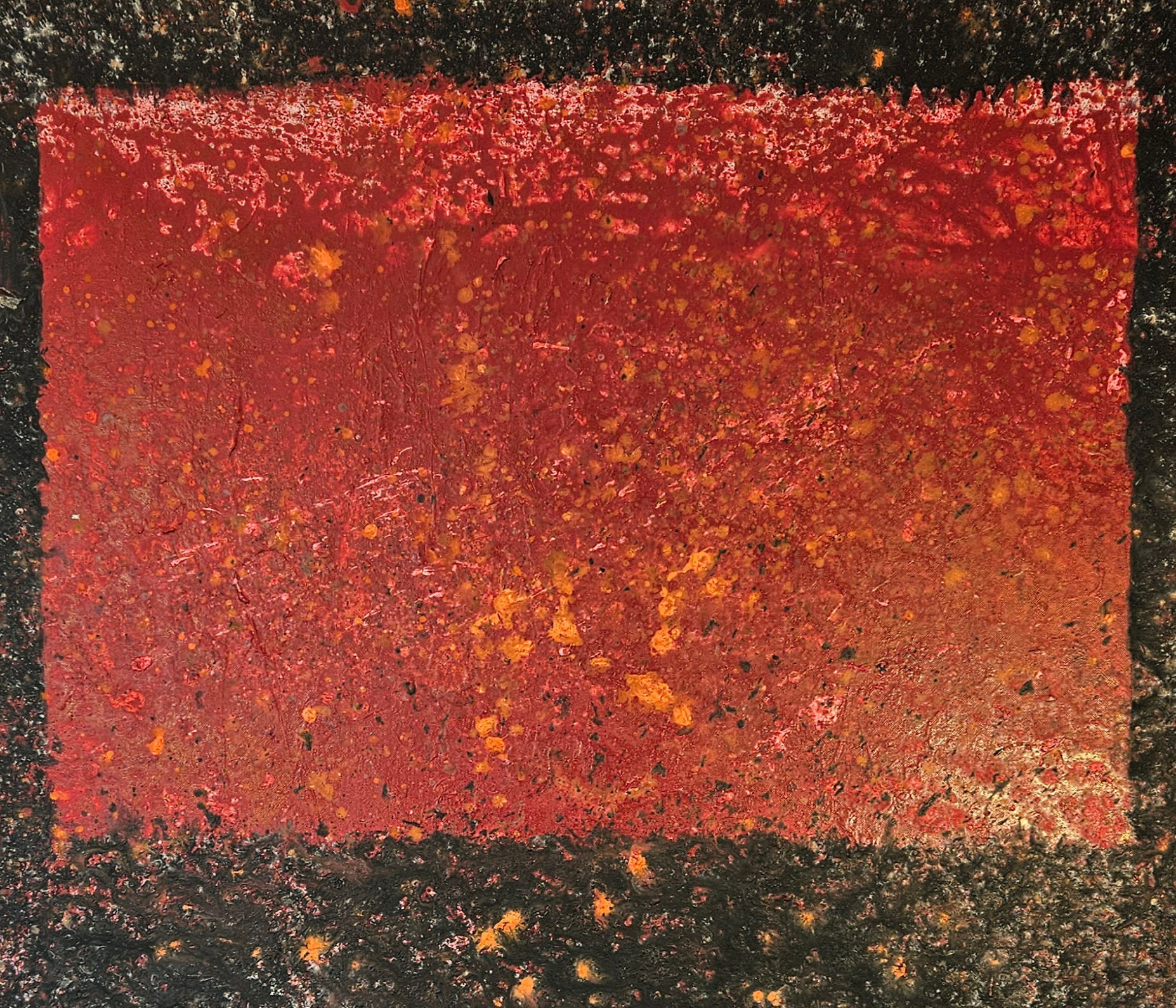 Duo rouge et noir peinture acrylique sur toile 116x89cm – Image 4