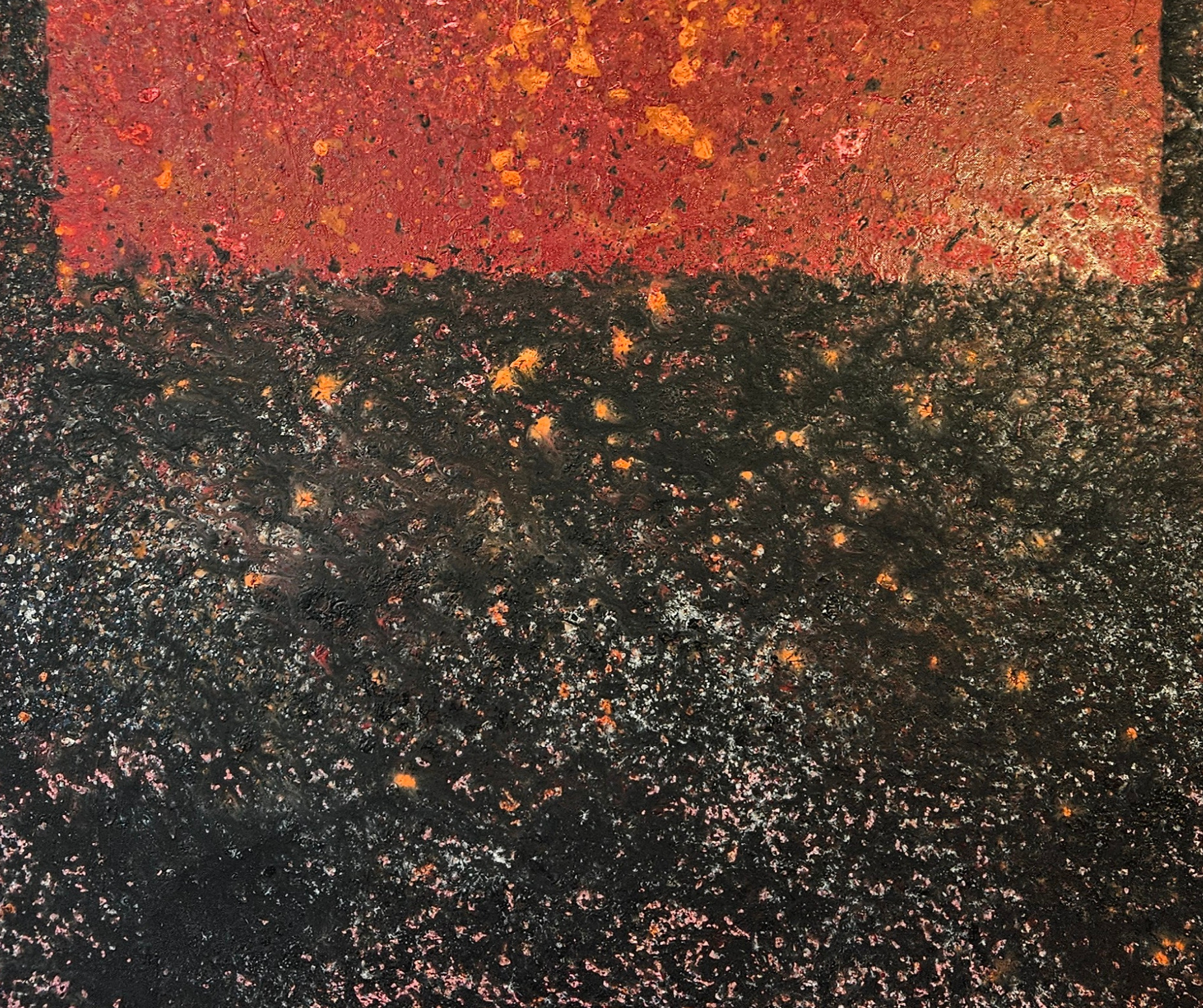 Duo rouge et noir peinture acrylique sur toile 116x89cm – Image 5