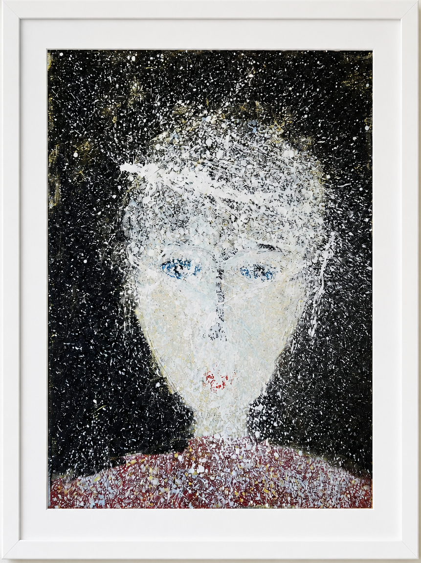 Tête, portrait de femme au beau visage peinture acrylique moderne sur toile 100x73cm – Image 4