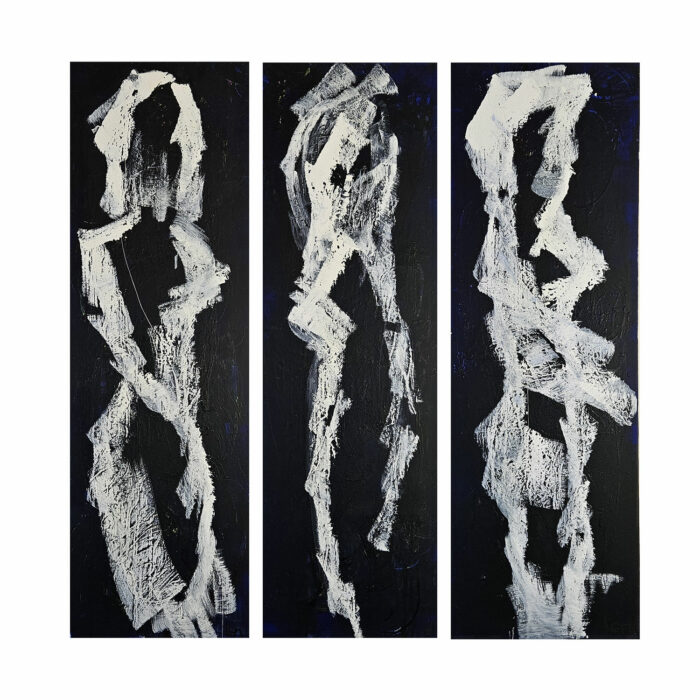 Triptyque de nus peinture acrylique sur toile 3 fois 40x120cm