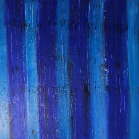 Troncs bleus : peinture acrylique contemporaine sur toile 100x100cm