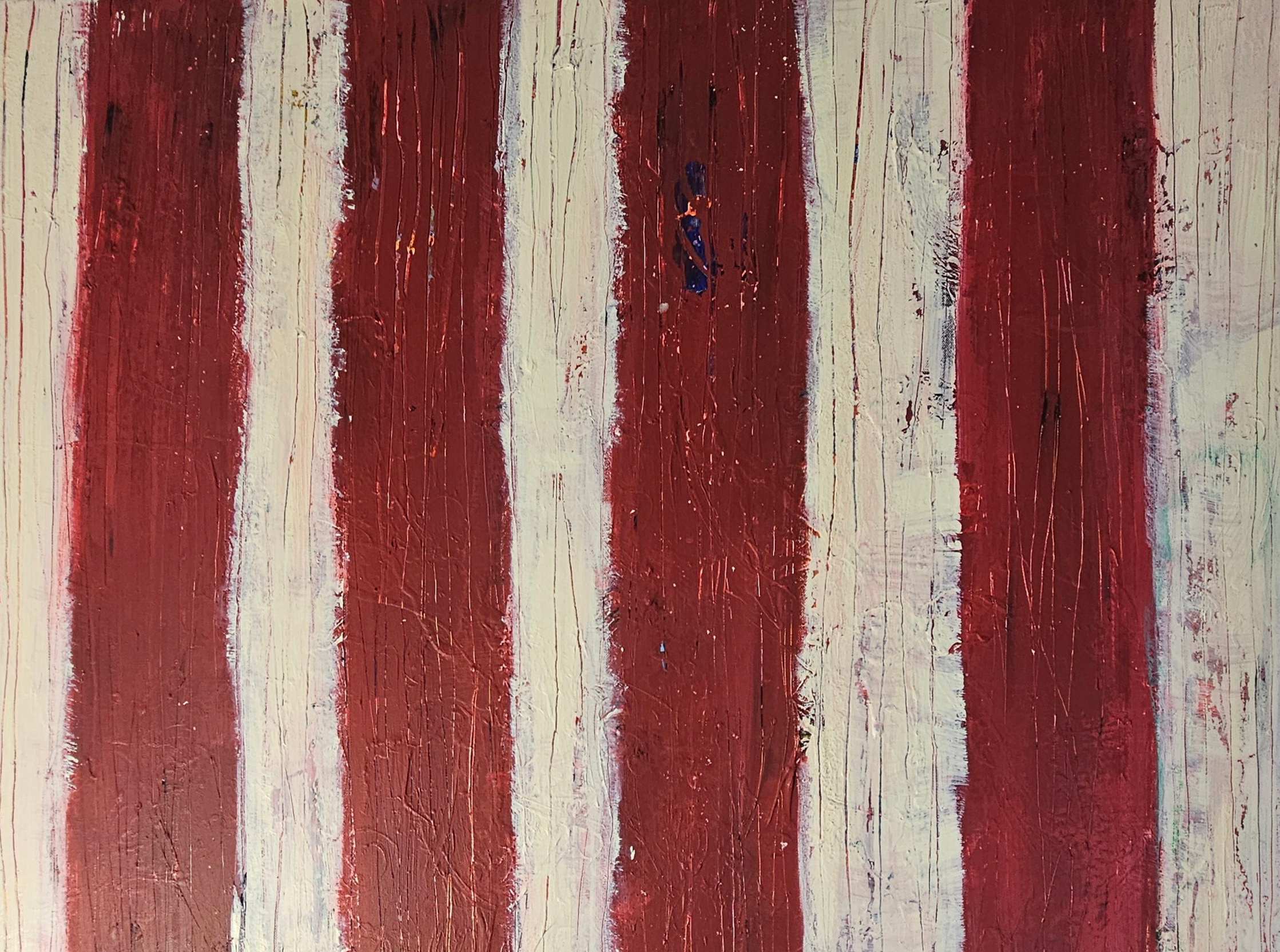 Troncs rouges : peinture acrylique contemporaine sur toile 100x100cm – Image 4