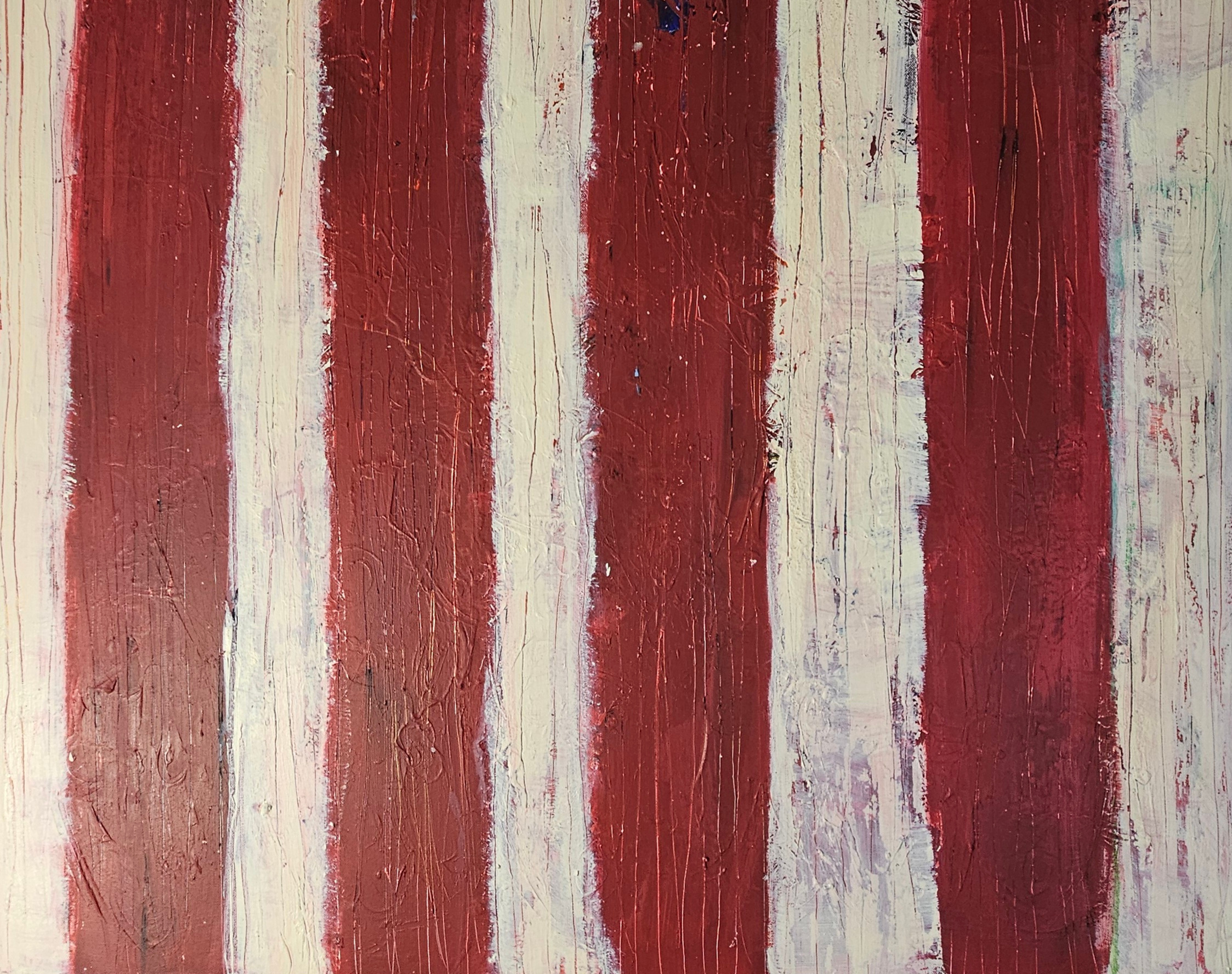 Troncs rouges : peinture acrylique contemporaine sur toile 100x100cm – Image 5