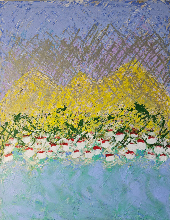 Paysage de borde de mer peinture acrylique moderne sur toile 116x89cm