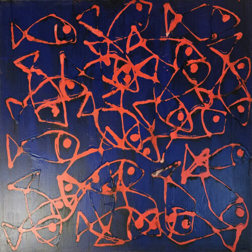 Poissons rouges, art brut