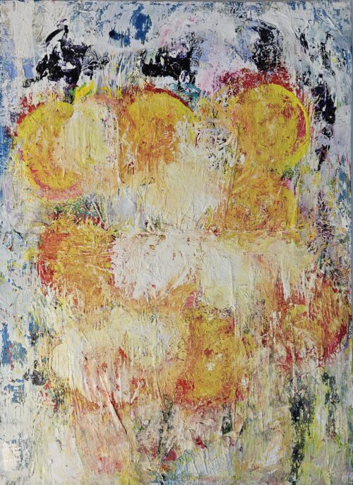 Fleurs sauvages 2 acrylique et collage papier sur toile 100x73cm
