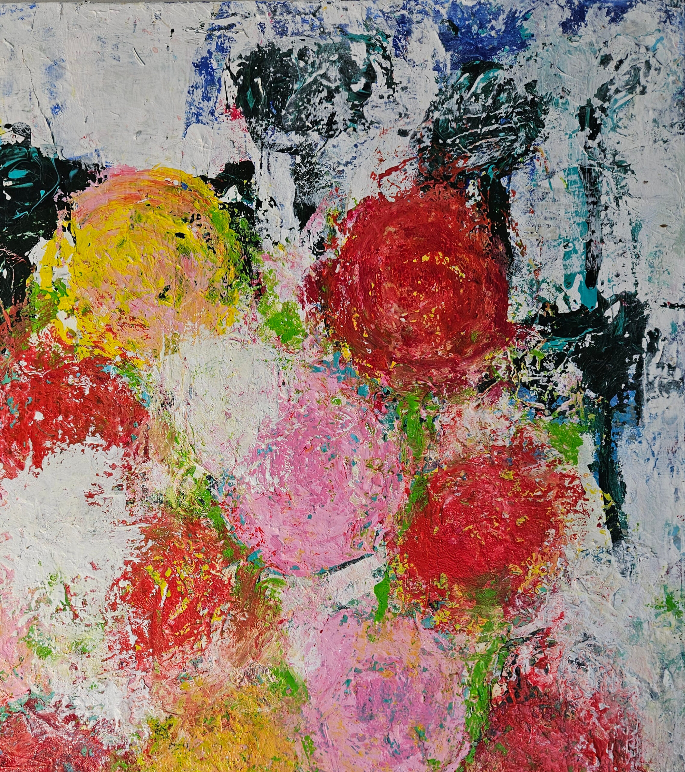 Fleurs sauvages 3 acrylique et collage papier sur toile 100x81cm – Image 5