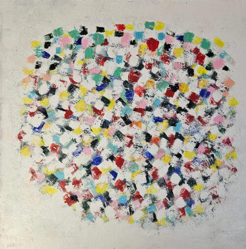 Abstraction explosion de couleurs 3, acrylique sur toile 100x100cm
