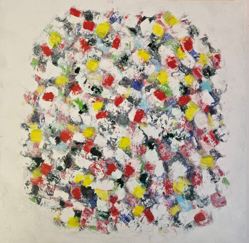 Abstraction explosion de couleurs 4, acrylique sur toile 80x80cm