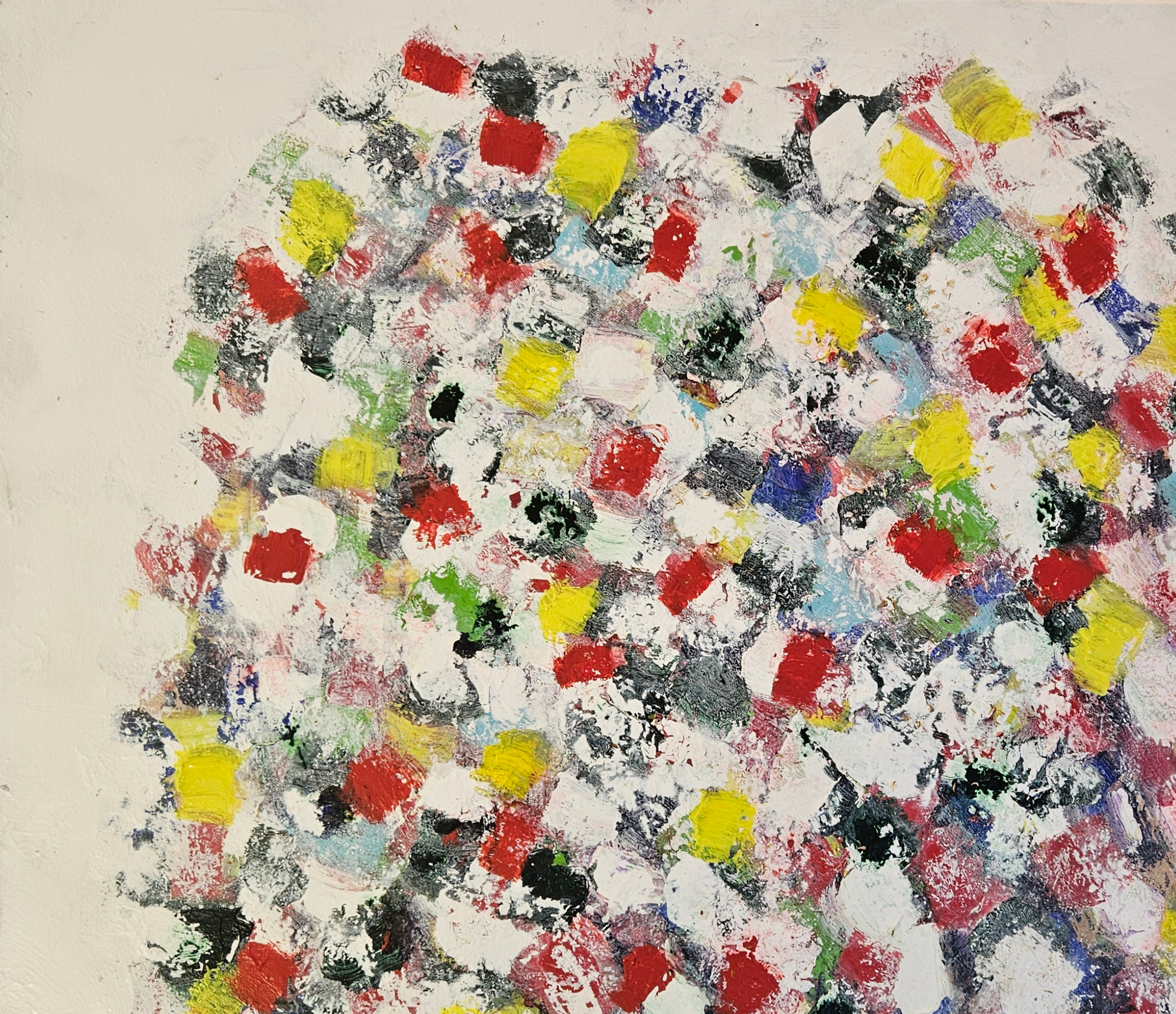 Abstraction explosion de couleurs 4, acrylique sur toile 80x80cm – Image 3