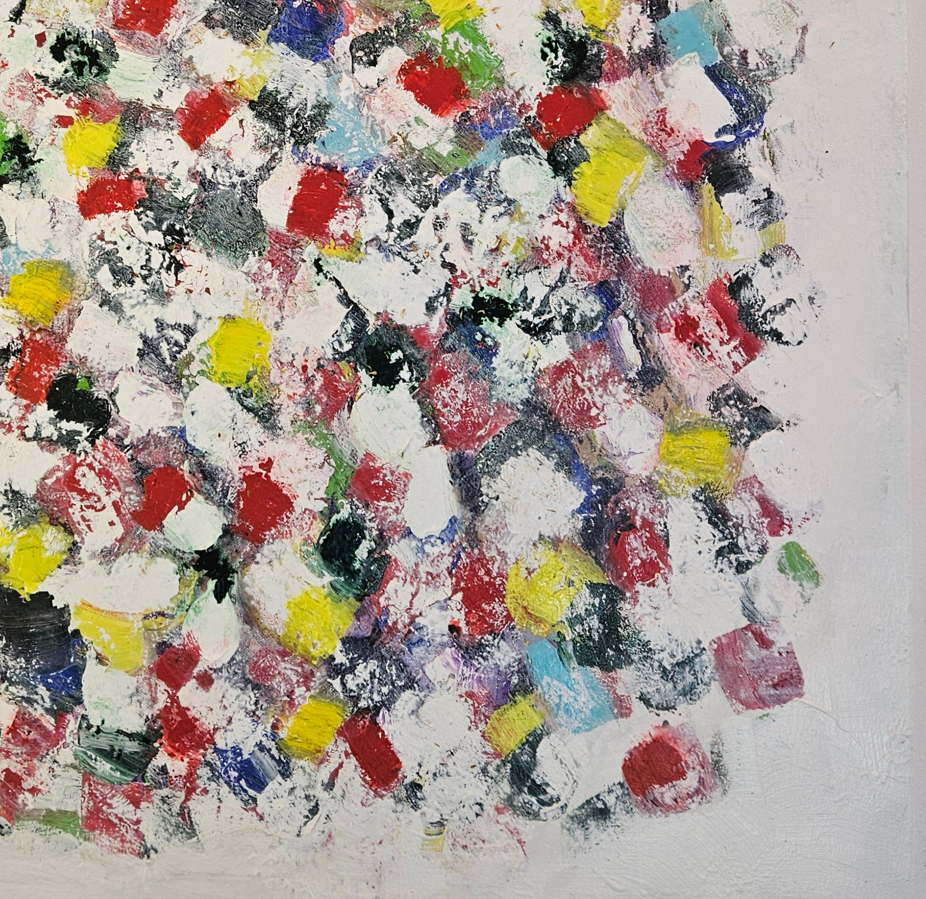 Abstraction explosion de couleurs 4, acrylique sur toile 80x80cm – Image 6